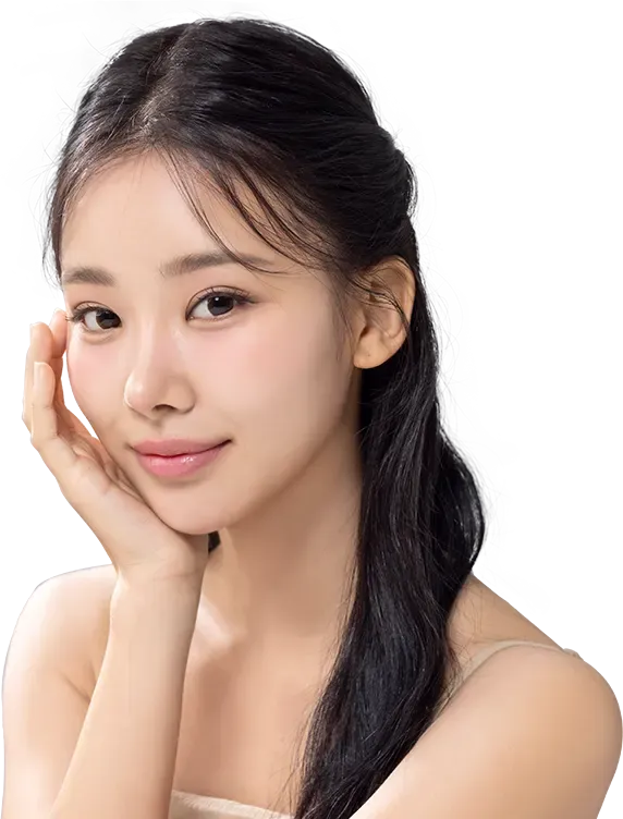 Hydrafacial Smoothing を受けた肌のモデル写真