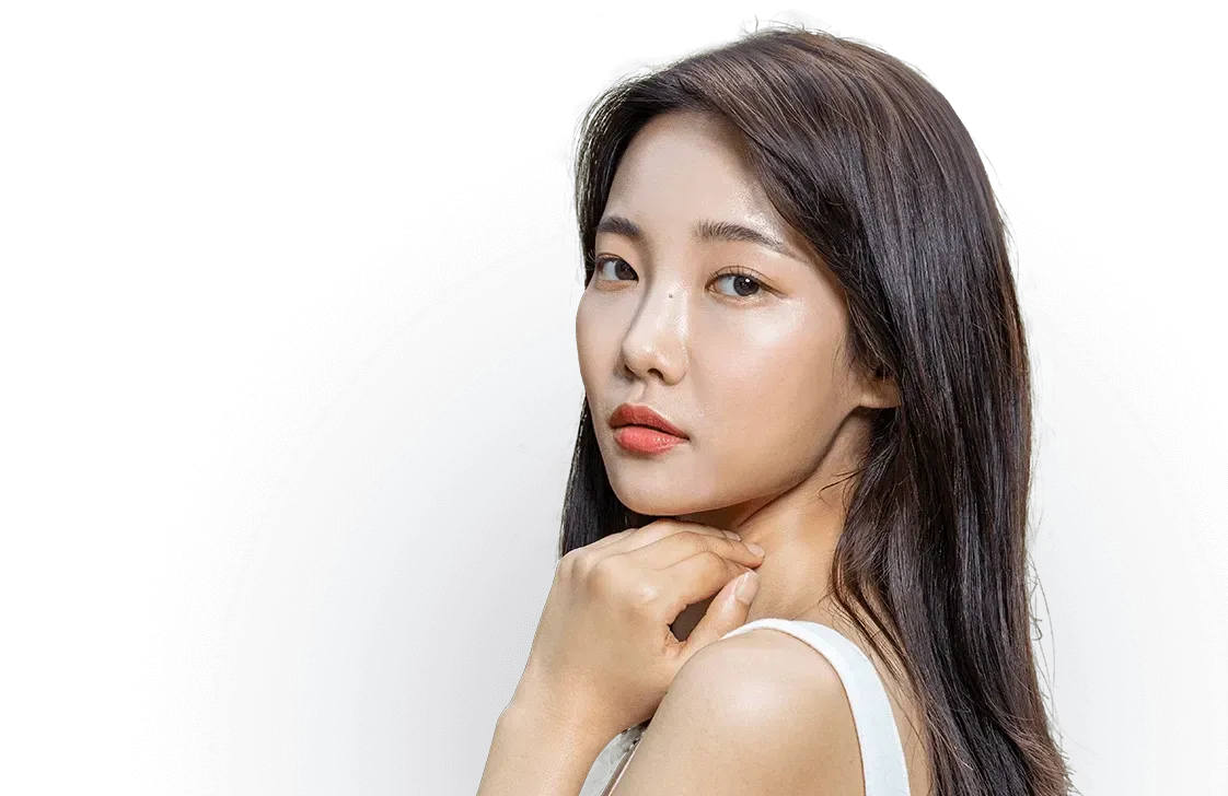 ภาพนางแบบแสดงใบหน้าหลังทำ Time Lock Tuneface