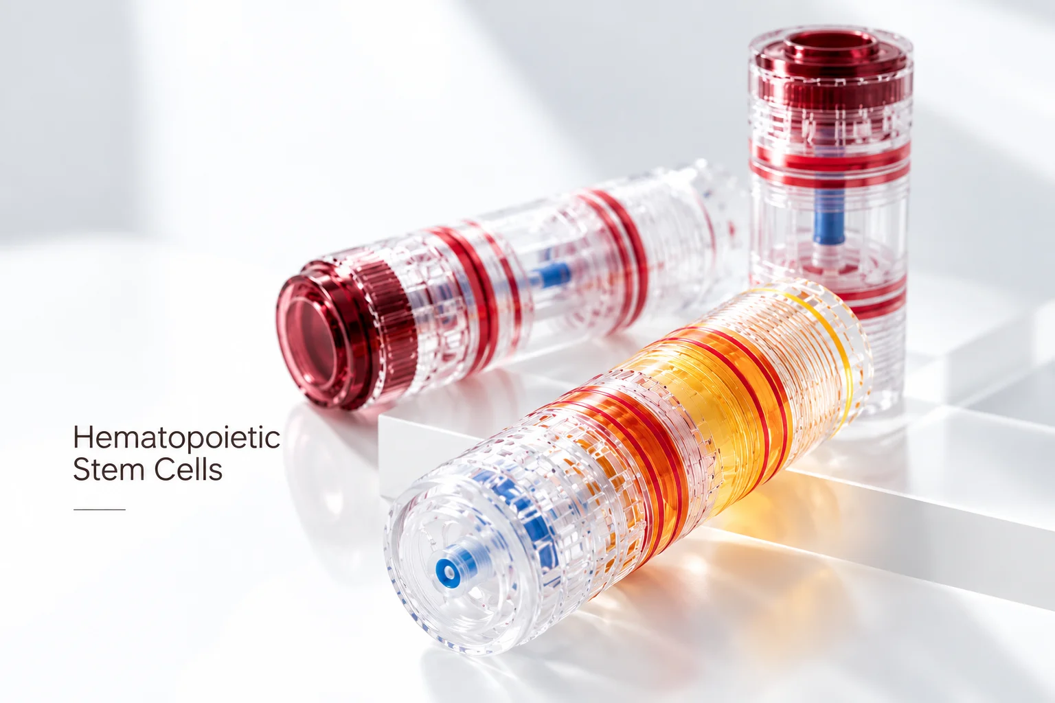 YAAN Clinic stem cell autologous blood cell extraction kit featuring a three-chamber separation design for hematopoietic stem cell concentration, blood component separation, and controlled stem cell collection in Gangnam, Seoul, Korea